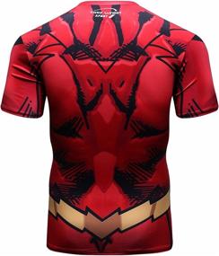 img 2 attached to Lightning Armor: Red Plume Men's Compression Sport T-Shirt for Tight Fitness