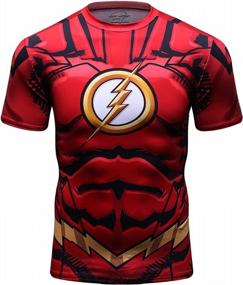 img 4 attached to Lightning Armor: Red Plume Men's Compression Sport T-Shirt for Tight Fitness