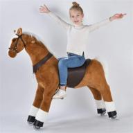🐴 ufree large mechanical rocking horse toy - bounce up and down, ride on walking pony - ideal for children (6+) and adults - white mane and tail - height: 44 inch logo