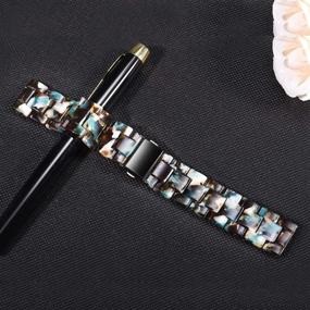img 2 attached to 🌸 Wongeto Resin Watch Band: Stylish Flower Blue Bracelet Strap Compatible with Garmin Vivoactive 3 Music/Forerunner 245/645 Smartwatches