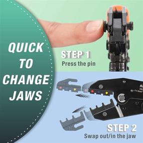 img 2 attached to 🔧 8-Piece IWISS Ratcheting Crimping Tool Set with Quick Exchange Jaw for Heat Shrink, Non-Insulated, Open Barrel, Insulated & Non-Insulated Ferrules AWG 20-2