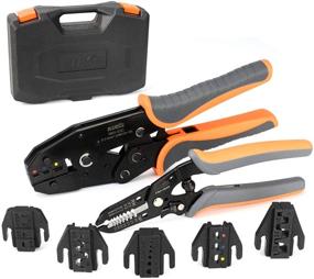 img 4 attached to 🔧 8-Piece IWISS Ratcheting Crimping Tool Set with Quick Exchange Jaw for Heat Shrink, Non-Insulated, Open Barrel, Insulated & Non-Insulated Ferrules AWG 20-2