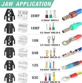 img 1 attached to 🔧 8-Piece IWISS Ratcheting Crimping Tool Set with Quick Exchange Jaw for Heat Shrink, Non-Insulated, Open Barrel, Insulated & Non-Insulated Ferrules AWG 20-2