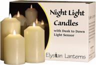 🕯️ enhance your space with battery operated night light candles: set of 3 flameless white wax flickering electric candles with light sensor логотип