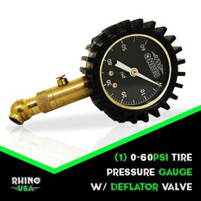 img 3 attached to 🚗 Rhino USA Heavy Duty Tire Pressure Gauge - ANSI B40.1 Certified, 2-Inch Easy Read Glow Dial, Durable Brass Hardware, Ideal for Cars, Trucks, Motorcycles, RVs (Compact, 60psi)