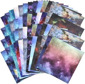 img 4 attached to 🌌 Watercolor Starry Sky Scrapbook Paper Pack- 48 Pieces, 12 Styles- Craft, DIY and Scrapbooking Supplies- 6 x 6 Inch Cardstock- Holiday Photo Album Crafts Making