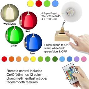 img 3 attached to LUXSWAY Rechargeable Battery Wall Sconce with Remote, 12 Color Changing, Wireless Wall Lamp for Hallway Bedroom Home Decor, Dimmer & Timer Off - 1Pack