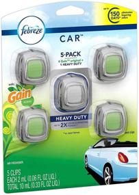 img 1 attached to 🚗 5-Pack Febreze Car Air Freshener Clips - 4 Gain Scent Clips, 1 Heavy-Duty Clip