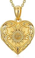 🌻 customized sterling silver/gold soulmate locket necklace with sunflower rose design, heart-shaped locket for photo keepsake, personalized jewelry for keeping loved ones close logo