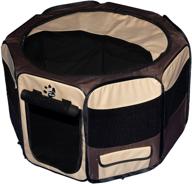 🐾 pet gear travel lite portable play pen/soft crate: removable shade top, easy-fold, durable 600d fabric - perfect for dogs, cats, rabbits - indoor/outdoor use - 3 sizes - sahara 29-inch логотип
