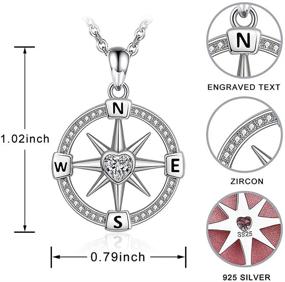 img 1 attached to 🌟 S925-Sterling-Silver Heart Compass Necklace: An Inspiring Gift for Women on Special Occasions