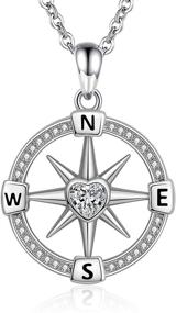 img 4 attached to 🌟 S925-Sterling-Silver Heart Compass Necklace: An Inspiring Gift for Women on Special Occasions