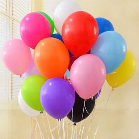 img 4 attached to 🎈 50pcs 12-inch Assorted Latex Balloons for Halloween & Birthday Party Decoration - Candy Rainbow, Multicolor (Solid)