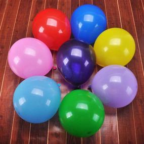 img 2 attached to 🎈 50pcs 12-inch Assorted Latex Balloons for Halloween & Birthday Party Decoration - Candy Rainbow, Multicolor (Solid)