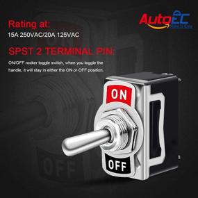 img 3 attached to 🚗 AutoEC Heavy Duty Rocker Toggle Switch - Waterproof Metal Bat Switch for Car, Boat, Marine - 5 Pack, 2 Years Warranty