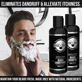 img 2 attached to 🧔 Complete Beard Straightener Grooming Kit for Men: Enhance Beard Growth, Wash, Brush, Comb, Unscented Growth Oil, Natural Chanel Balm, Conditioner, Razor, and Scissors - Perfect Christmas Gift