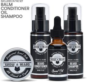 img 1 attached to 🧔 Complete Beard Straightener Grooming Kit for Men: Enhance Beard Growth, Wash, Brush, Comb, Unscented Growth Oil, Natural Chanel Balm, Conditioner, Razor, and Scissors - Perfect Christmas Gift