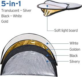 img 3 attached to 📷 Etekcity 24" (60cm) 5-in-1 Photography Reflector: Translucent, Silver, Gold, White, Black, Collapsible, with Bag