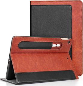 img 4 attached to 📱 JETech Case for New iPad 10.2-Inch (2021/2020/2019 Model, 9/8/7 Generation) - Pencil Holder, Protective, Smart Cover, Black/Brown