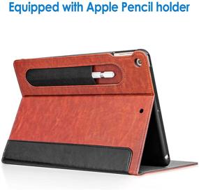 img 1 attached to 📱 JETech Case for New iPad 10.2-Inch (2021/2020/2019 Model, 9/8/7 Generation) - Pencil Holder, Protective, Smart Cover, Black/Brown