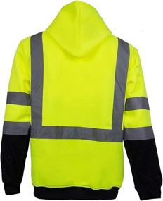 img 2 attached to 👕 New York Hi-Viz Workwear H9012 Men's ANSI Class 3 High Visibility Sweatshirt - Full Zip Hooded, Lightweight, Black Bottom (Set of 2, Size S), Lime