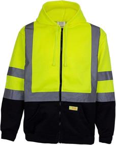 img 3 attached to 👕 New York Hi-Viz Workwear H9012 Men's ANSI Class 3 High Visibility Sweatshirt - Full Zip Hooded, Lightweight, Black Bottom (Set of 2, Size S), Lime