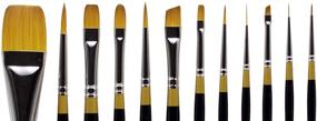 img 3 attached to Enhance Your Craftsmanship with KINGART Original Gold, Golden Taklon Brushes - Set of 12