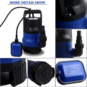 img 1 attached to 💦 Sump Pump 1/2HP 2112GPH Submersible Water Pump for Pond, Swimming Pool, Hot Tub Drainage (Blue)