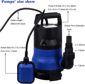 img 2 attached to 💦 Sump Pump 1/2HP 2112GPH Submersible Water Pump for Pond, Swimming Pool, Hot Tub Drainage (Blue)