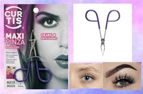 img 2 attached to 💜 High-Quality Salon Tweezers with Convenient Scissor Handle | Top-Notch Precision Eyebrow Tweezers for Men/Women | Portable Beauty Tools for Facial Hair, Ingrown Hair & Blackhead Removal | Purple Color | Proudly Made in Mexico