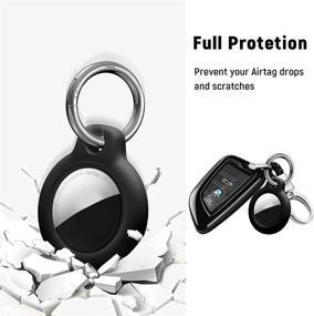 img 1 attached to 🔑 Keychain for Apple AirTag Case with Secure AirTags Lock Holder - 2 Pack, Compatible for Dog Collar