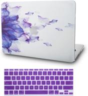 🌸 kecc laptop case bundle for macbook pro 13&#34; (cd drive) - purple flower design | includes keyboard cover | hard shell plastic protection | a1278 compatible logo