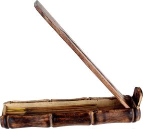 img 1 attached to 🎍 Premium Bamboo Incense Burner Stick Holder + Craft Storage Box, Brown Wood Ash Catcher – Handmade Holder to Catch All Ashes, Ideal Gift for Meditation