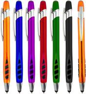 7 pack stylus pens - 2 in 1 touch screen & writing pen, sensitive stylus tip - for ipad, iphone, samsung galaxy & more - assorted colors logo