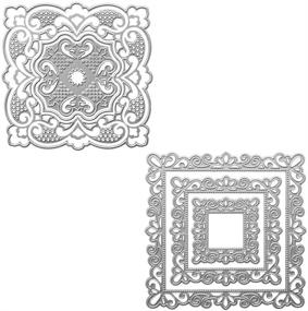 img 4 attached to Metal Nested Die Cuts: Square Lace Frame Symmetrical Pattern Embossing Stencil Cutting Dies for Card Making, Scrapbooking, Paper Craft, Album Stamps & DIY Décor