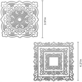 img 3 attached to Metal Nested Die Cuts: Square Lace Frame Symmetrical Pattern Embossing Stencil Cutting Dies for Card Making, Scrapbooking, Paper Craft, Album Stamps & DIY Décor