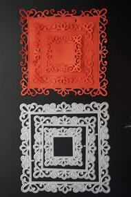img 1 attached to Metal Nested Die Cuts: Square Lace Frame Symmetrical Pattern Embossing Stencil Cutting Dies for Card Making, Scrapbooking, Paper Craft, Album Stamps & DIY Décor
