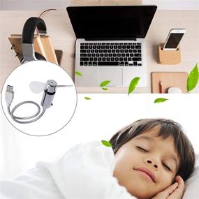 img 2 attached to ⏰ Portable USB LED Clock Fan by SAYTAY - Mini USB Quiet Gooseneck Fan for Office, Home & Travel - Efficient Cooling Solution