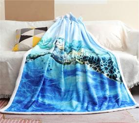 img 3 attached to 🐢 Sviuse Turtle Blanket Throw Sea - 3D Turtles Kids Sherpa Blanket for Turtle Lovers - Plush Fleece Abstract Tortoise Blue Sea Animals Blanket - Perfect Gifts for Couch, Bed, Chair, Office, Sofa (50" x 60", Turtle 1)