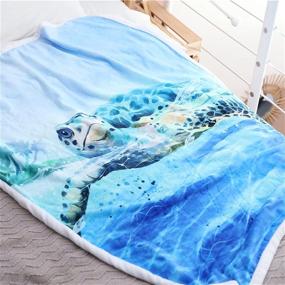 img 2 attached to 🐢 Sviuse Turtle Blanket Throw Sea - 3D Turtles Kids Sherpa Blanket for Turtle Lovers - Plush Fleece Abstract Tortoise Blue Sea Animals Blanket - Perfect Gifts for Couch, Bed, Chair, Office, Sofa (50" x 60", Turtle 1)