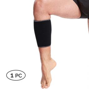 img 1 attached to 🧦 Neotech Care Calf Support Sleeve - Medium Compression, Elastic & Breathable Knitted Fabric, Size L - Black Color - 1 Unit