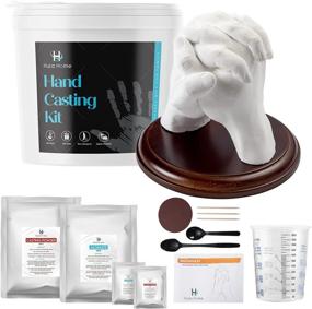 img 4 attached to 👪 Create Lasting Memories with Our Hand Casting Mold Kit for Couples or Family, Featuring a Wood Base and DIY Hand Molding Keepsake Sculpture Kit for Weddings and Anniversaries