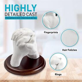 img 2 attached to 👪 Create Lasting Memories with Our Hand Casting Mold Kit for Couples or Family, Featuring a Wood Base and DIY Hand Molding Keepsake Sculpture Kit for Weddings and Anniversaries