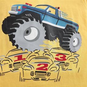 img 1 attached to High Quality Boys' Long Sleeve Cotton T-Shirts with Monster Truck Graphic Tees by HowJoJo