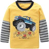 high quality boys' long sleeve cotton t-shirts with monster truck graphic tees by howjojo logo