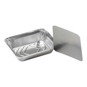 img 2 attached to 🍽️ pinkada 2 lb Disposable Aluminum Foil Pans with Lids 50 Pack - Ideal for Baking, Cooking, Meal Prep, Takeout - 6 x 5 x 2 Inch Dimensions