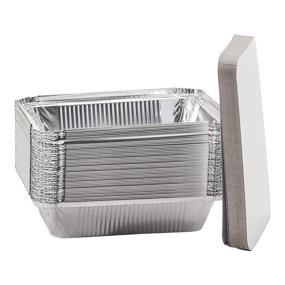 img 4 attached to 🍽️ pinkada 2 lb Disposable Aluminum Foil Pans with Lids 50 Pack - Ideal for Baking, Cooking, Meal Prep, Takeout - 6 x 5 x 2 Inch Dimensions