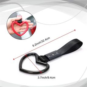 img 3 attached to 🖤 Set of 4 Heart-Shaped Car Hand Strap Decorative Warning Loops - TGFOF Tsurikawa Ring with Screwdriver for Car Interior and Exterior Decoration - Rear Bumper Warning Ring for Subway/Bus Heart Handle Strap