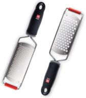 🧀 di oro 2-piece kitchen grater set – handheld coarse cheese grater and fine lemon zester – effortless grating for all food types – easy to clean – ergonomic comfort grip and sharp stainless steel blades logo