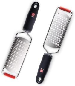 img 4 attached to 🧀 DI ORO 2-Piece Kitchen Grater Set – Handheld Coarse Cheese Grater and Fine Lemon Zester – Effortless Grating for All Food Types – Easy to Clean – Ergonomic Comfort Grip and Sharp Stainless Steel Blades